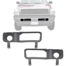 Pair Driving Fog Light Cover Trims Lamp Bezel For Dodge Ram 1500 2500 1994-2002