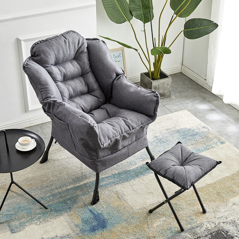 Sessel mit Hocker Relaxsessel Armlehnen & Fußstütze Loungesessel Fernsehsessel