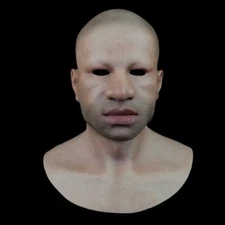 Realistic Silicone Mask Full Headwear Men Mask for Crossdresser Halloween