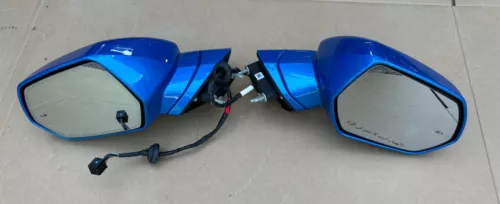 2016-2024 Chevy Camaro RH LH Mirror ASM SET W/Blind W/Turn Export OEM NEW Blue