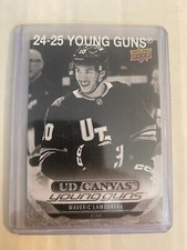 2024-25 Upper Deck UD Canvas Black & White Young Guns Maveric Lamoureux Utah