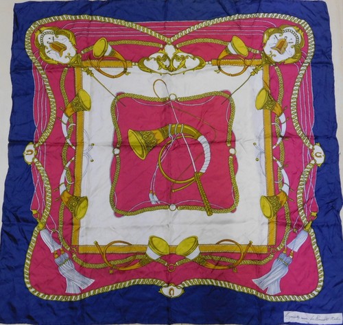 Foulard 100% Pure en Soie Vintage Femme (1595) 80cm x 84cm