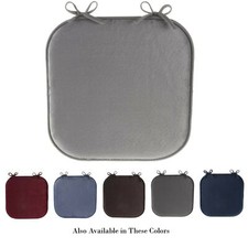 Chair Cushion with Ties Memory Foam Plush Desk Chair Seat Pad 16" x 16"