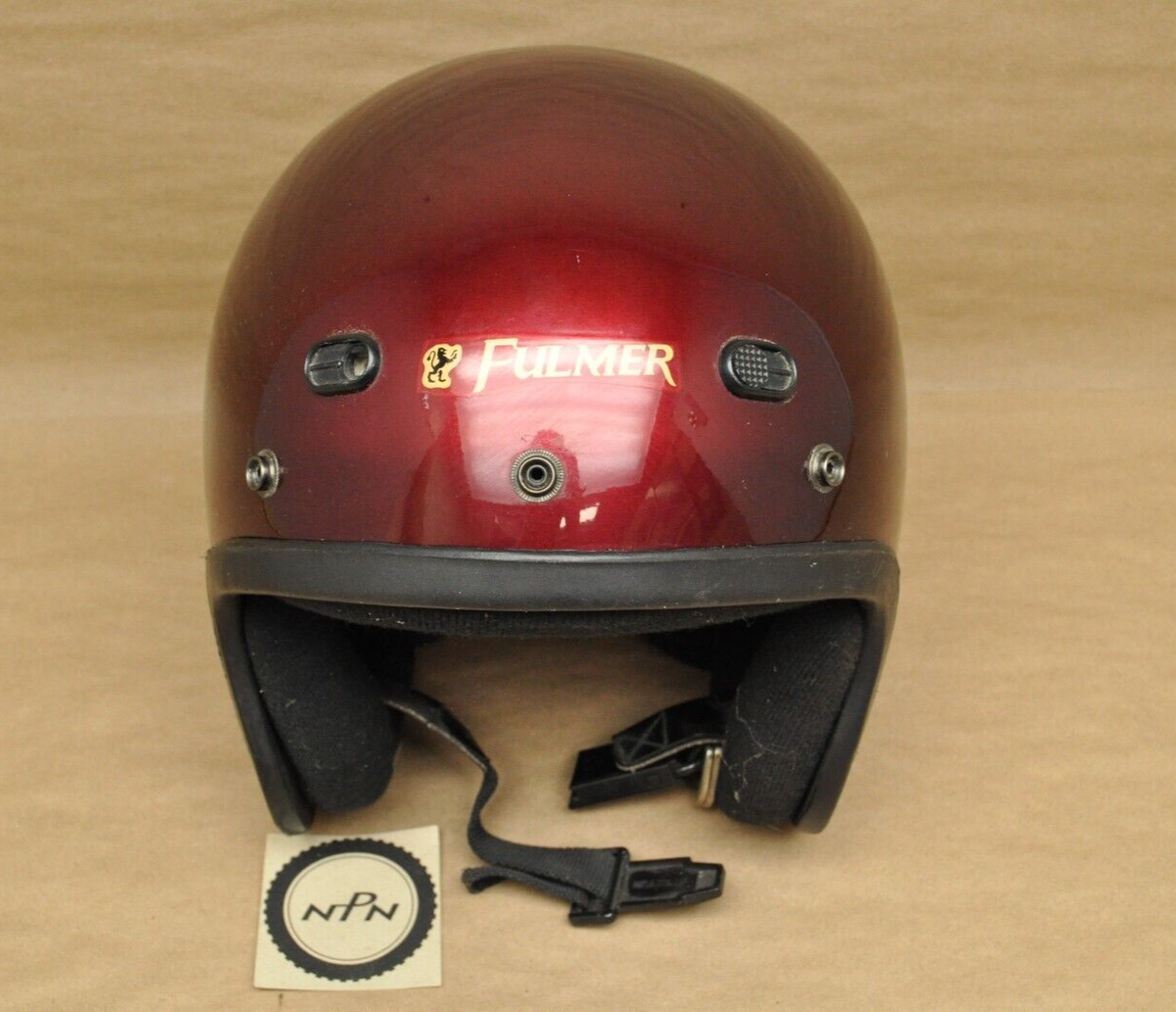 Vintage Arthur Fulmer HT-20 Burgundy Motorcycle Helmet Dark Red
