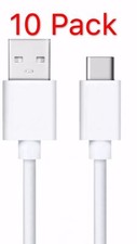 Lot of 10 USB-C Type-C 3.1 Connector Data Sync Charger Charging Cable Cord White