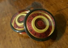 2 Guitar JAT Speed Grip Speed Volume / Tone Knobs... Gold/Red Flake... JAT C.G.P