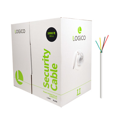 Security Wire Burglar Alarm 22/4 Cable 1000FT Solid White 1000' Speaker Cable
