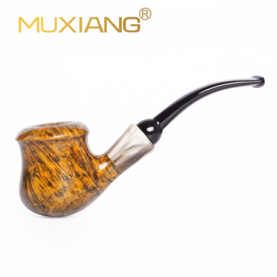 Briar Tobacco Pipe Handmade Brandy Pipe Wooden Smoking Pipe Bent Cumberland Stem