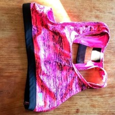 Avia Dziewczęcy Różowy Czarny Biustonosz sportowy Pull On Rozmiar Medium Back Cut Stretch Wygodny EUC