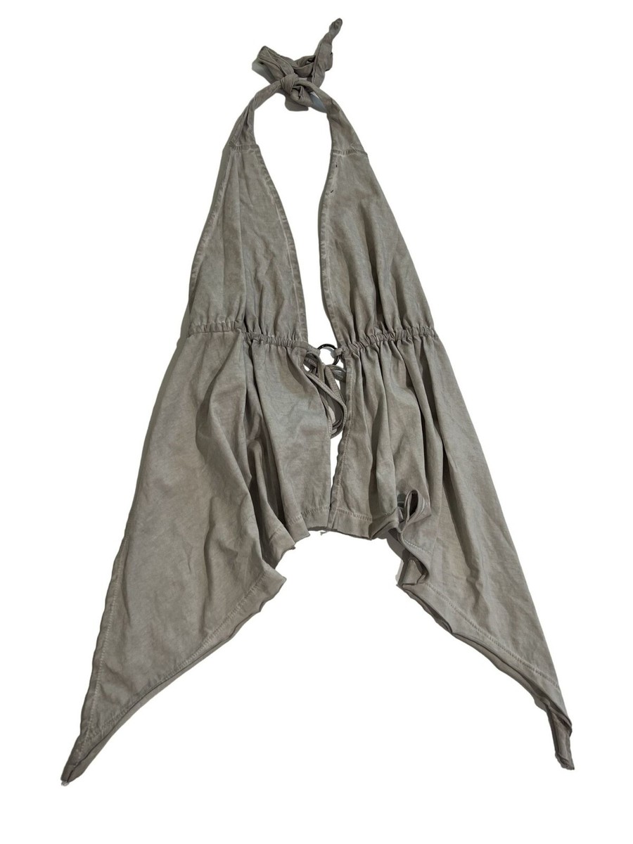 【WOOHWA】HALTER KNIT WRAP OPS Darker Wavs Dolls Kill Frequency Scarf Halter Open Back Top