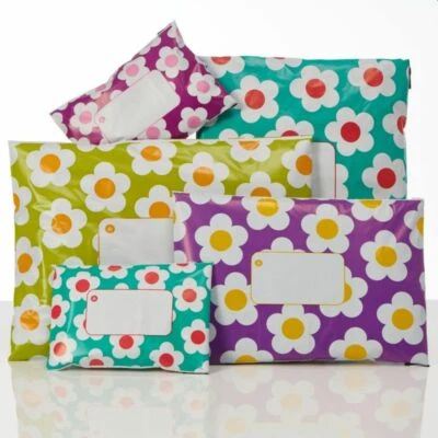Daisy Printed Mailing Bags Choose Size/Colour/Qty