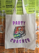 Reusable Shopping Bag Custom Tiger Party Crashed Cotton