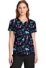 Walking Buddy Cherokee Scrubs Tooniforms Dog Is Good V Neck Top TF737 OGWB