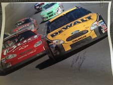 Matt Kenseth autograph NASCAR Race Ford DeWALT 17 & Chevy Bud color print