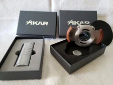 Xikar Set Xikar Xo cutter w/ case & Xikar Ellipse III Silver torch lighter