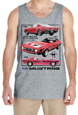 Ford Mustang Red Mustang Ford Vintage  Car Lover  Ford  Gift Car  Mens Tank Top