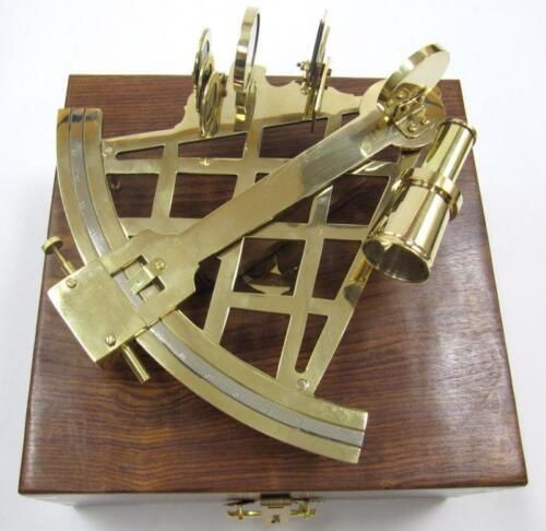 NAUTICAL Marine Navigation 10" SOLID BRASS SEXTANT INSTRUMENT with WOOD BOX New - 第 1/1 張圖片