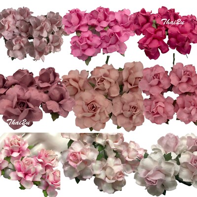 1-1/2'' or 3.75cm PINK Tone Paper Flower Wedding Card Craft Scrapbook Rose R21