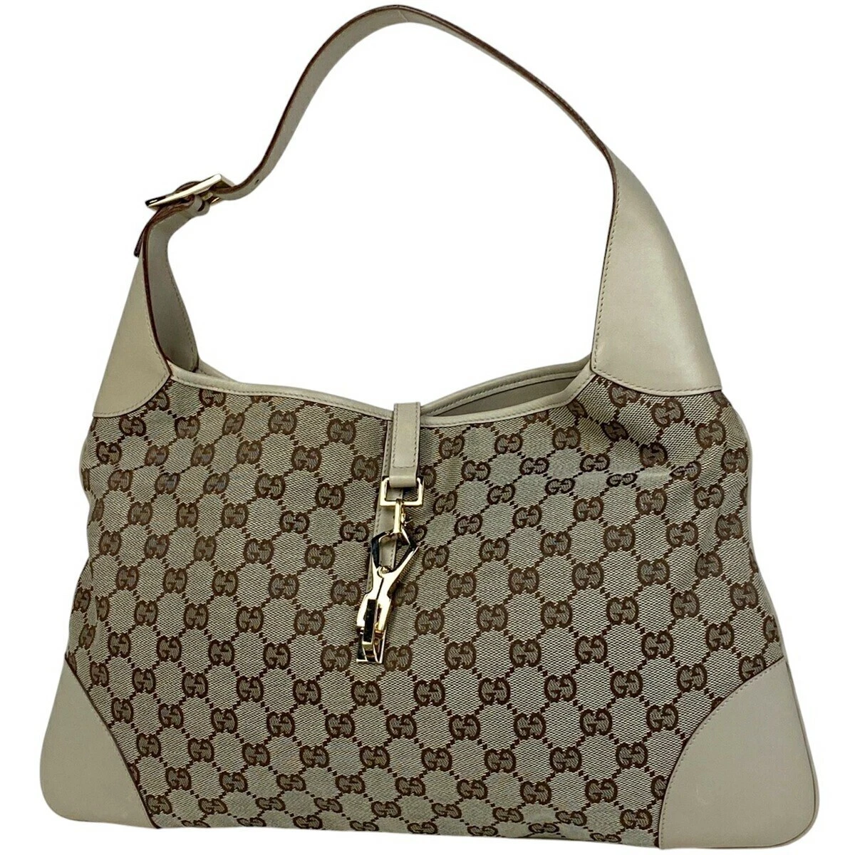 Sac à bandoulière motif GUCCI GG une épaule sac à main toile gris 0014075 femme