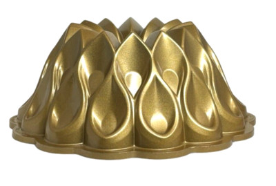 Nordic Ware Crown Bundt Pan 10 Cups Gold and Silver Color