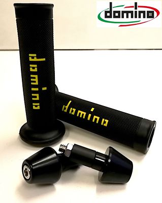 DOMINO Griffe und Gegengewichte GELB SCHWARZ UNIVERSAL für HUSABERG Motorrad