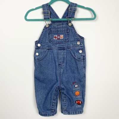 Carter's Sports 100% Cotton Denim Overalls 9M Just One Year