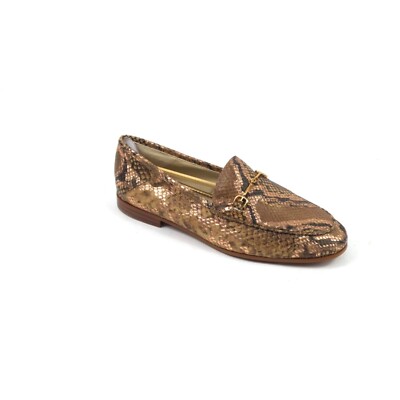 Sam Edelman Loraine Metallic Bronze Snakeskin Leather Bit Loafers Womens 6M