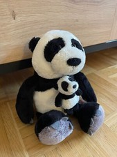Nici Panda Mit Baby Plüsch Stofftier Kuscheltier 27cm Pandabär Zoo Selten Rar #6