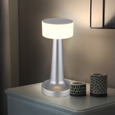 Lampe De Nuit Lampe De Table CCT LED Avec Variateur Tactile Nickel Mat H 21,5cm