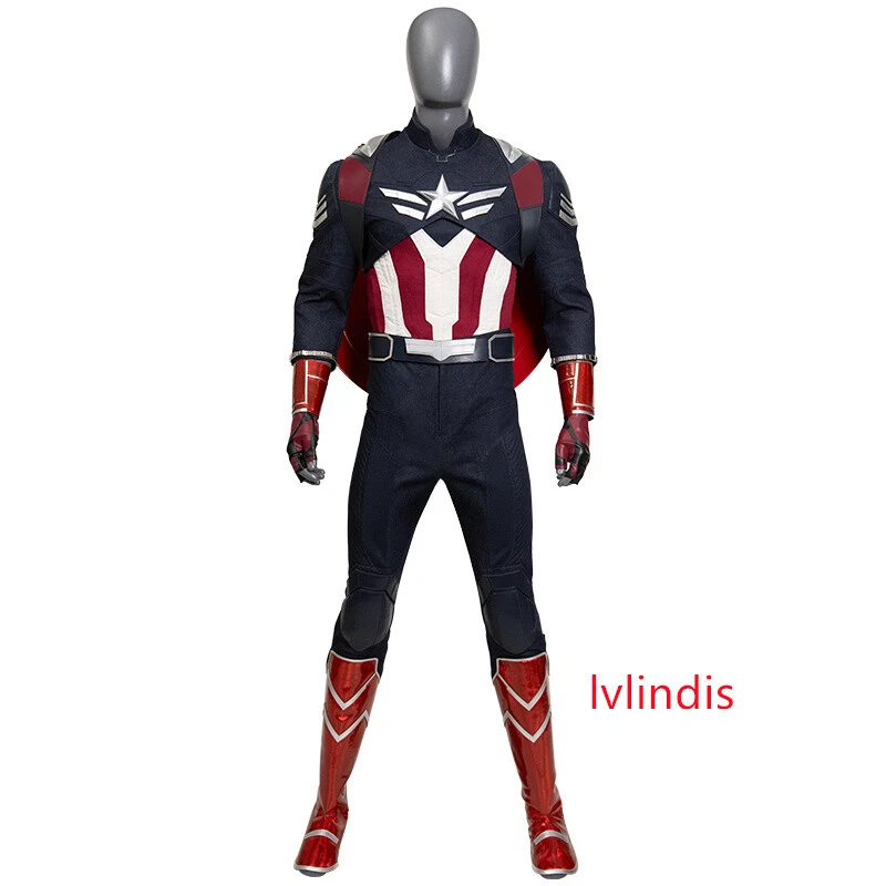 Avengers: Endgame Capitán América 4 Disfraz Hombres Juegos con disfraces Abrigo Pantalones Traje de Halloween Foto 3 de 4
