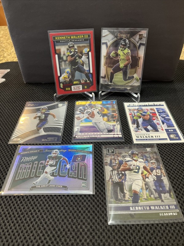 Kenneth Walker III RC Lot Of 7 No Dups Including Pink Photogenic, Red Parallel