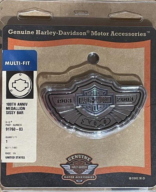 HARLEY DAVIDSON 100TH ANNIVERSARY SISSY BAR MEDALLION NEW 9176003 for sale online eBay