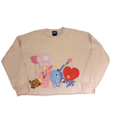BT21 x BTS Sweatshirt Baby PINK Sz XS Rare