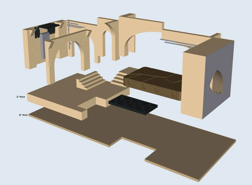 Jabba's Palace (Medium Size) Diorama for 3.75 IN (1:18) Figures (Un-painted Kit) - Image 2 of 4