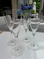 Baccarat French Crystal DOM PERIGNON Water Goblet Glass, 9” SET OF FOUR (4)