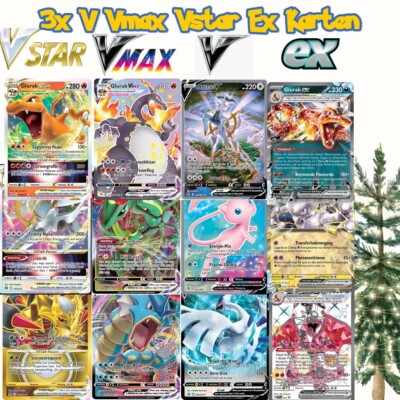   Pokémon Karten TCG 3 Random V, VMAX & VSTAR EX Karten Super Geschenkidee  