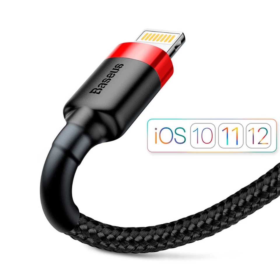 Baseus Cafule USB Cable 2.4A Data Charging For iPhone14 13 12 11 Pro X Xs 8 - Image 3 of 4