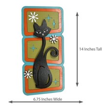 Cat Lover Decorative Wooden Art - Vintage look - Handcrafted  Black Cat- Decor
