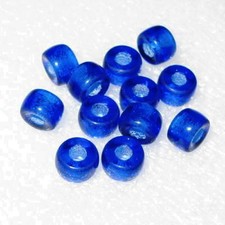 12 PCS Trade Czech Bohemian Crow Blue Roller Disk Glass Beads