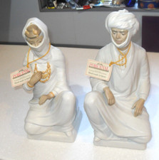 AMAZING LARGE SIZE PAIR OF ARABIAN MAN & WOMAN PORCEVAL PORCELAIN FIGURNIES