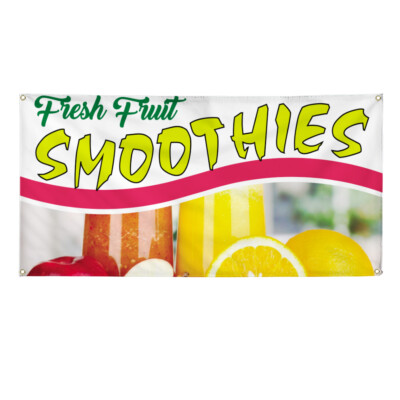 Vinyl Banner Multiple Sizes Fresh Fruit Smoothies Advertising Printing A Outdoor