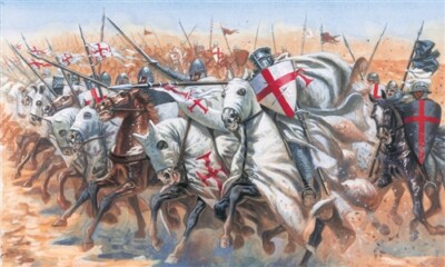 Italeri 1/72 Scale Medieval Templar Mounted Knights Figures Set 6125 NEW!