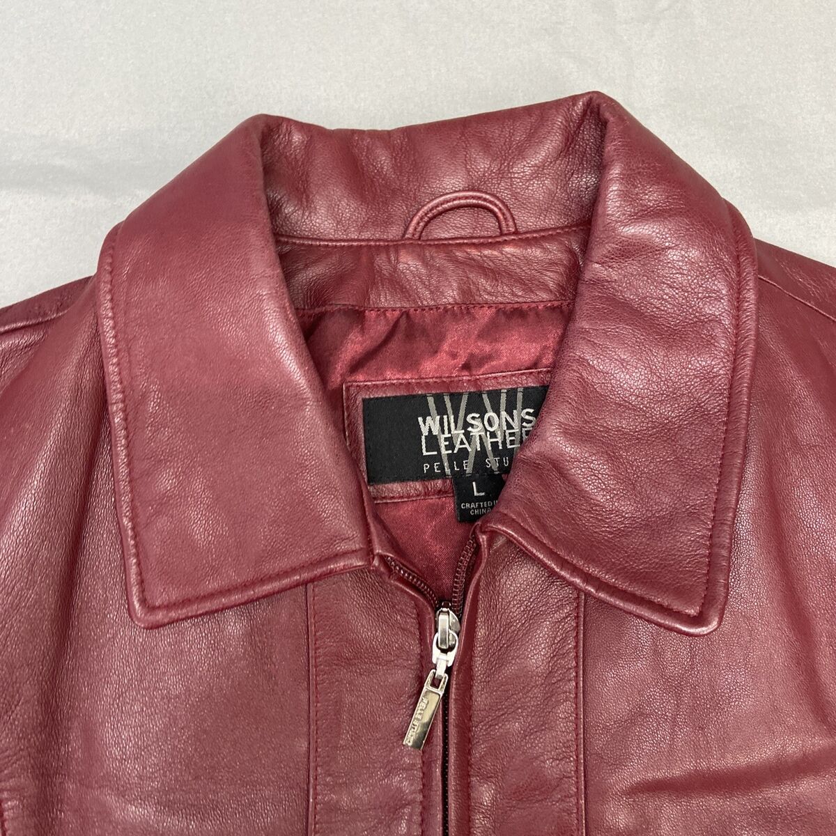 Wilson Leather Womens Jacket Sz L Red Full Zip Pelle Studio Wilson Leather Womens Jacket Sz L Red Full Zip Pelle Studio