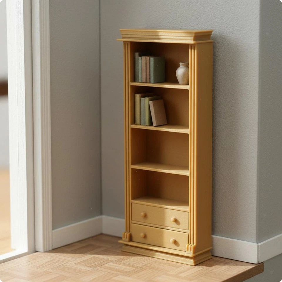 Bibliothèque miniature, étagère verticale, mobilier de maison de poupée à - Photo 1/1
