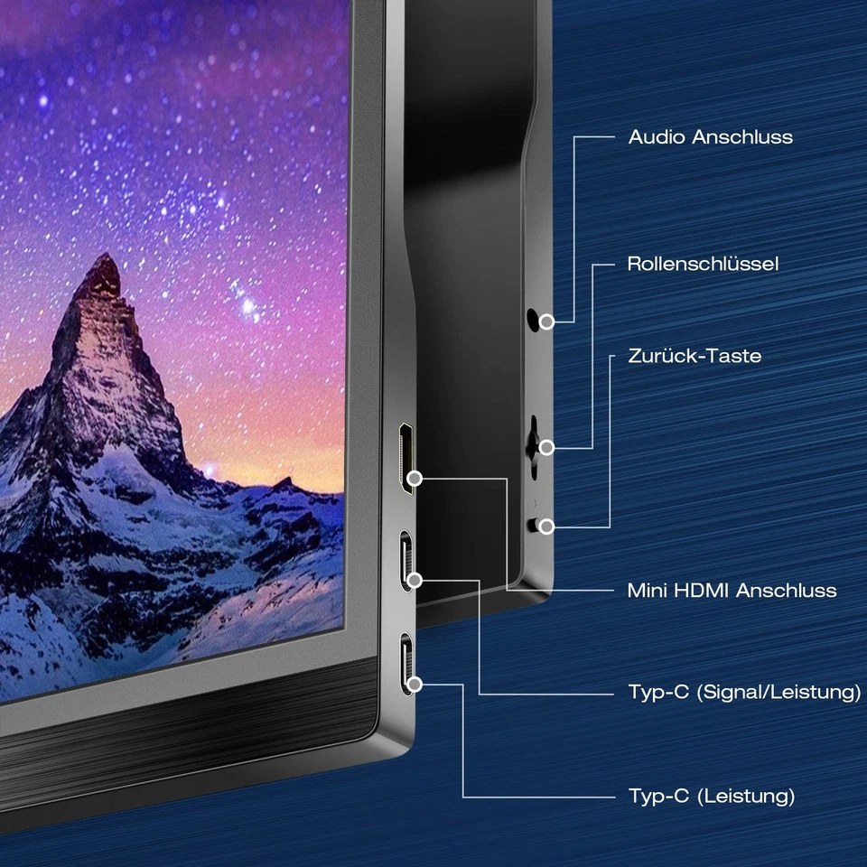 15 Zoll Portable Monitor 1920*1080 Tragbarer Monitore FHD Laptop Bildschirm Neu - Bild 3 von 4