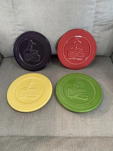 Fiestaware Trivet Dancing Lady Hot Plates (Set Of 4) EUC