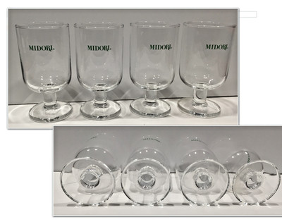Midori Melon Liqueur Cocktail Recipe Footed Bar Glasses (4) Melon Ball / Sour