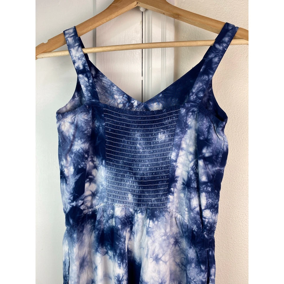 Espléndido Mono Rayón Azul Tie Dye Espalda Calada Niñas Talla 14 Foto 2 de 4