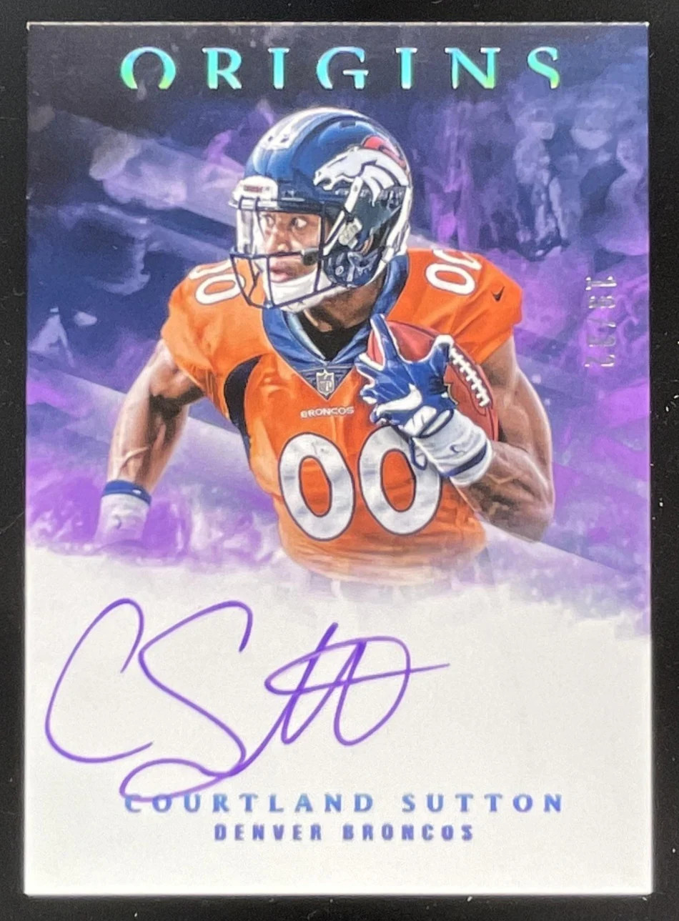 Courtland Sutton Panini Origins Rookie Autographs #RACS Purple