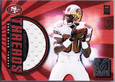 JERRY RICE STEVE YOUNG 1999 Donruss Elite Common Threads Game Used Jersey /150